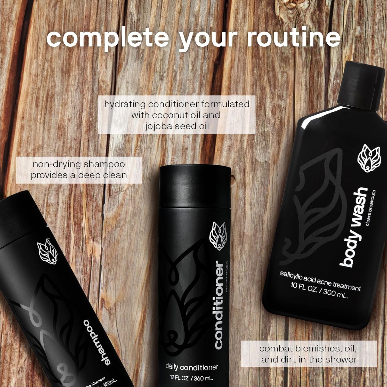 Black Wolf Sandalwood Moisturizing Body Wash 16 oz for Men Dry Skin Hydrating Cleanser - Image 7