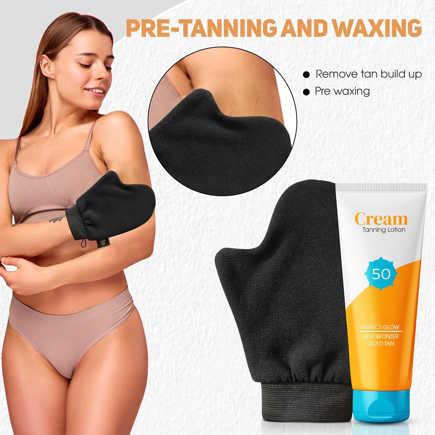 Deep Exfoliating Glove for Self Tanning Removal and Skin Prep, 1 Pack - Image 3