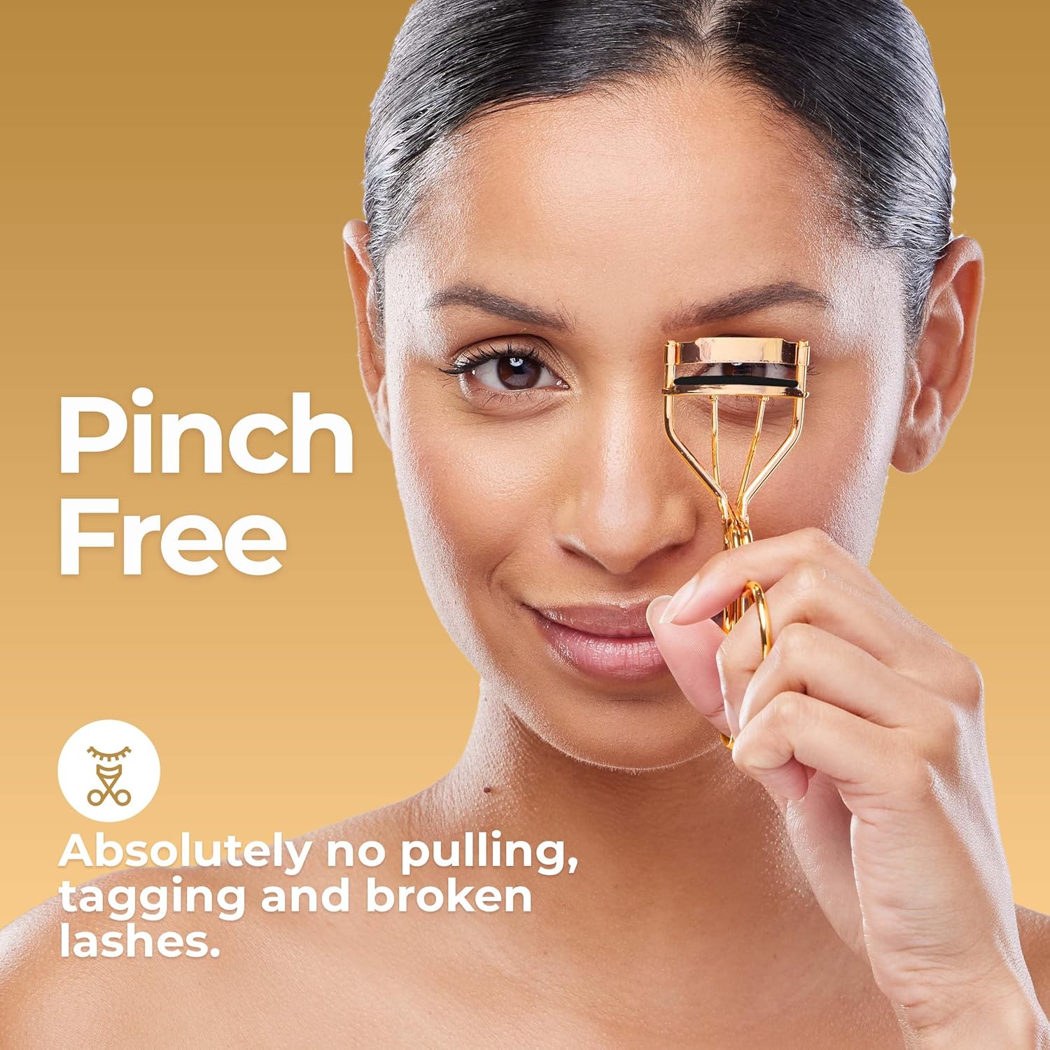 Gold Eyelash Curler Kit with 5 Refills for Perfectly Lifted Lashes - Image 3