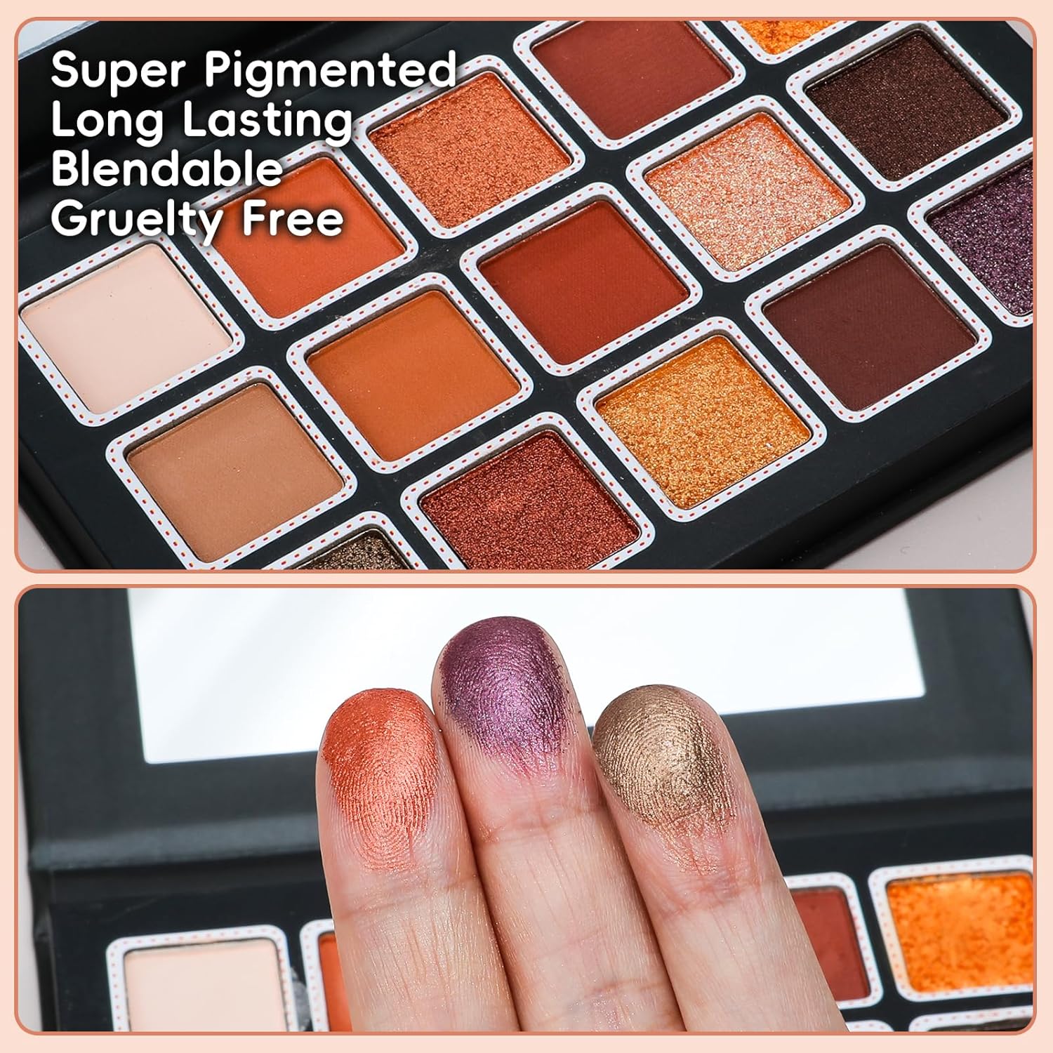 15-Color Waterproof Matte Shimmer Glitter Eyeshadow Palette for Glam Daily Looks - Image 3