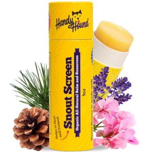 SnoutScreen Dog Paw Balm and All-Natural Dog Nose Balm for Dry, Cracked Skin, Dog Itching Skin Relief, Dog Sunscreen, Vet Recommended, Made in USA, Protects Against UVB and UVC Rays, 1 oz