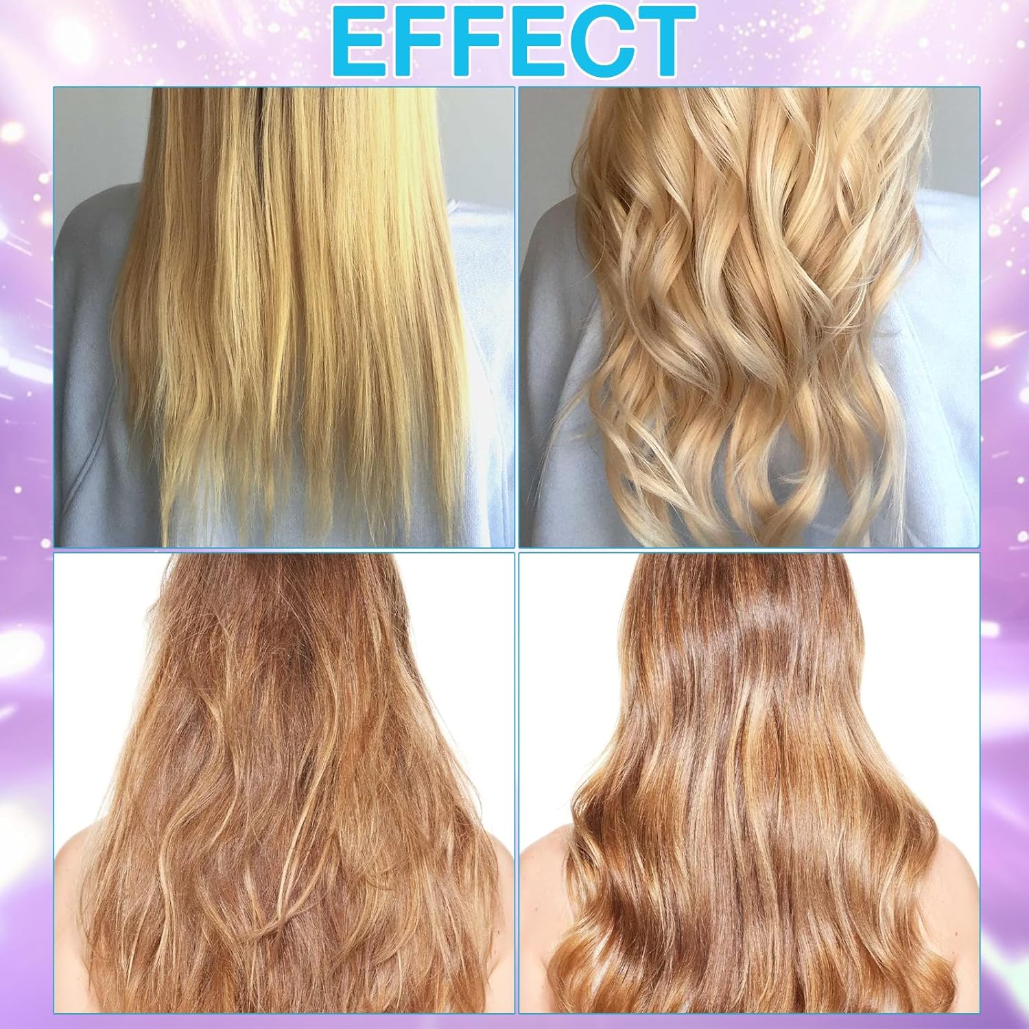 Blue 1 Inch Ceramic Mini Curling Iron and Hair Straightener for Short Medium Hair - Image 6