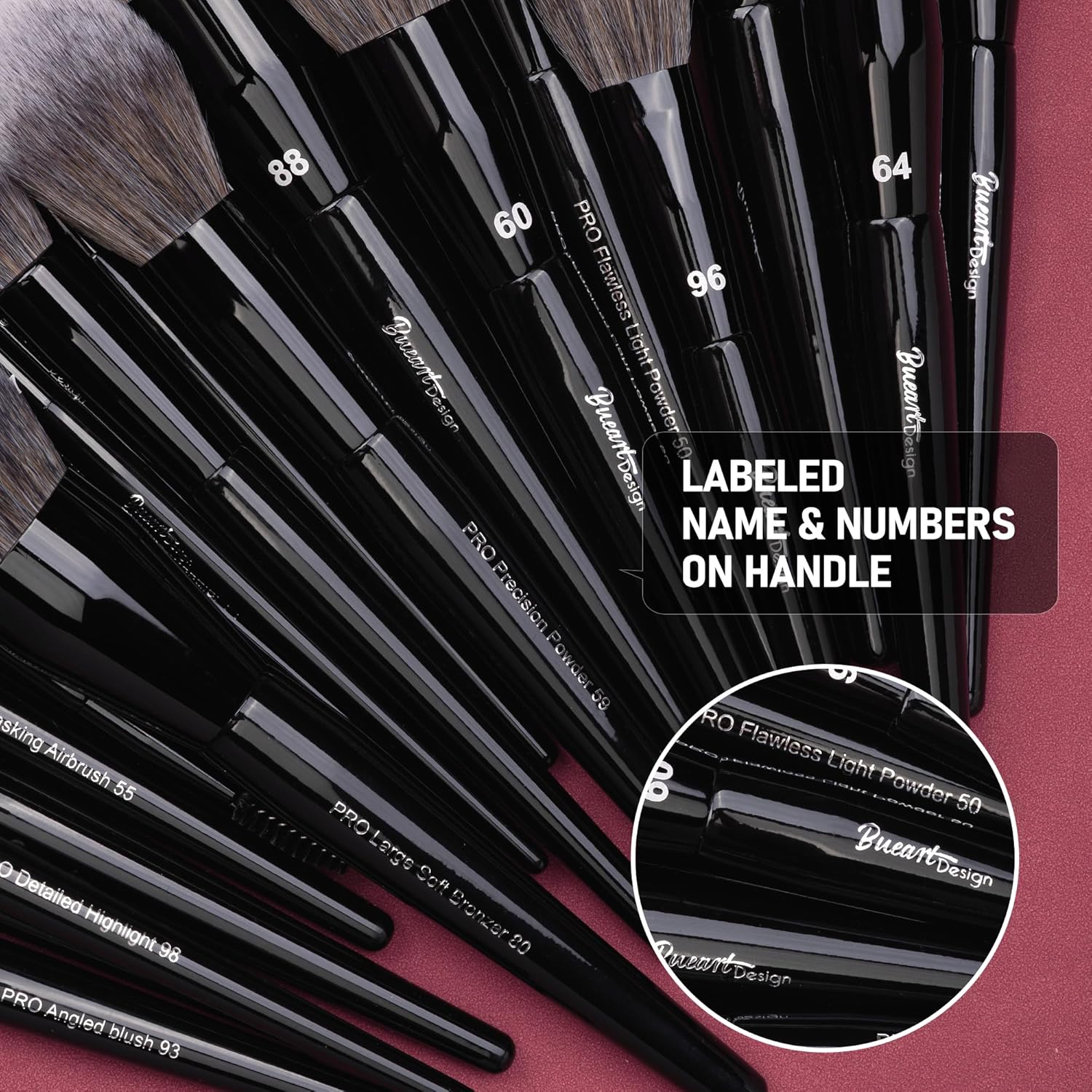 Bueart Design 32-Piece PRO Grade Makeup Brush Set with Large Holder and Ultra-Soft Bristles - Image 6