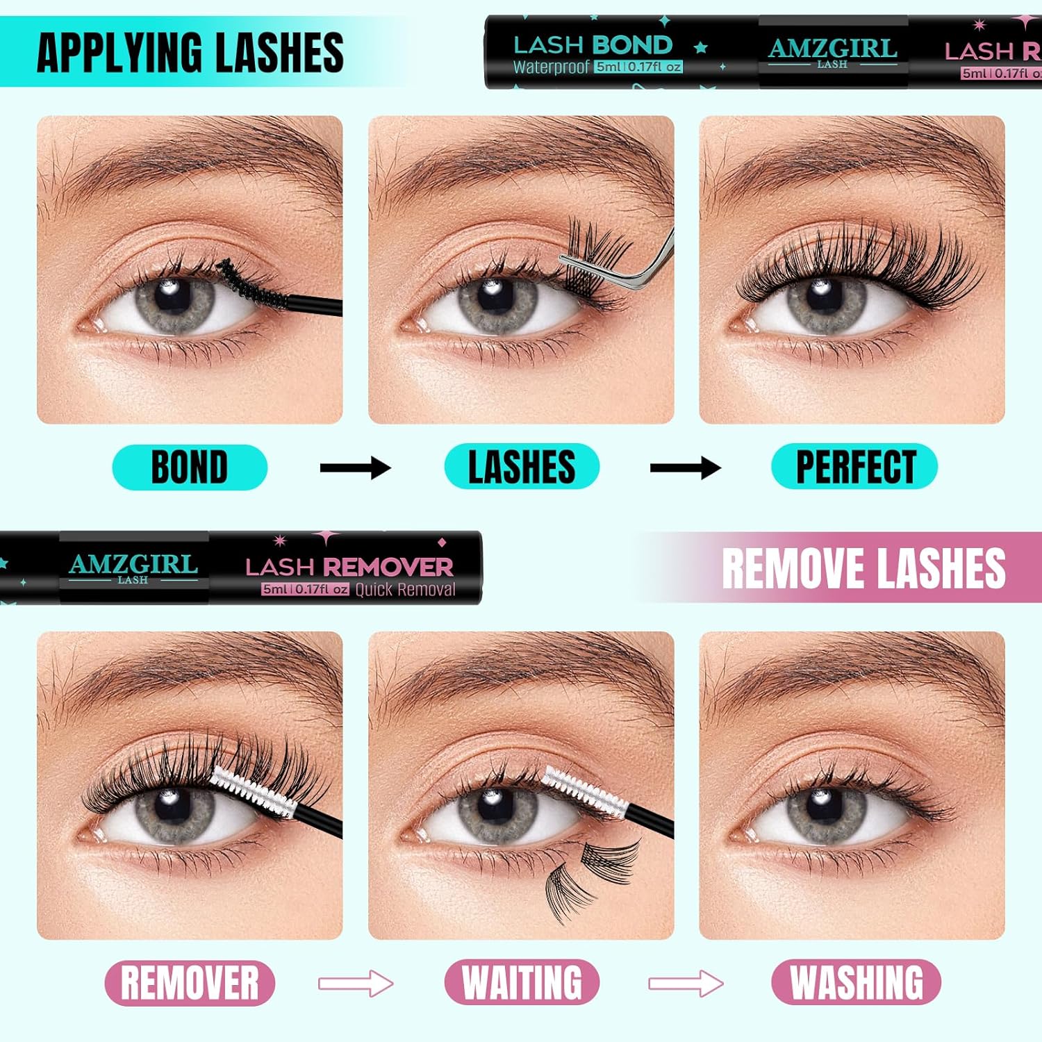 Lash Bond and Remover 15ml Set for Cluster Lashes, Fast Acting Formula - Image 6