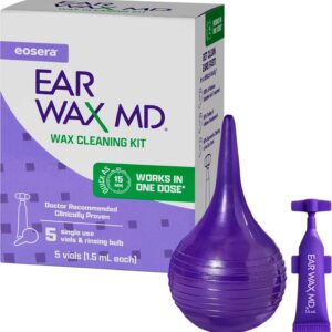 eosera® Ear Wax MD® Cleaning Kit - Fast-Acting Ear Wax Removal Drops & Rinse Bulb - Doctor Recommended, Clinically Proven Earwax Dissolver for Adults & Kids - Works in 15 Minutes