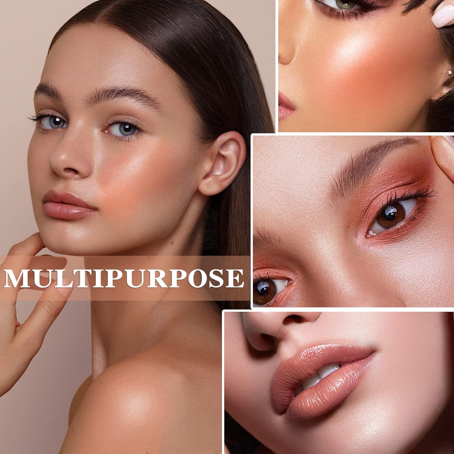 Waterproof Cream Blush Stick with Built-in Brush 0.35 oz Coral Orange - Image 4