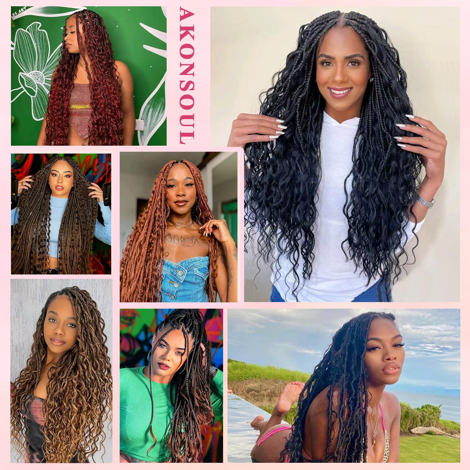22 Inch Deep Wave Bulk Human Braiding Hair 3 Bundles 110g Natural Color - Image 7