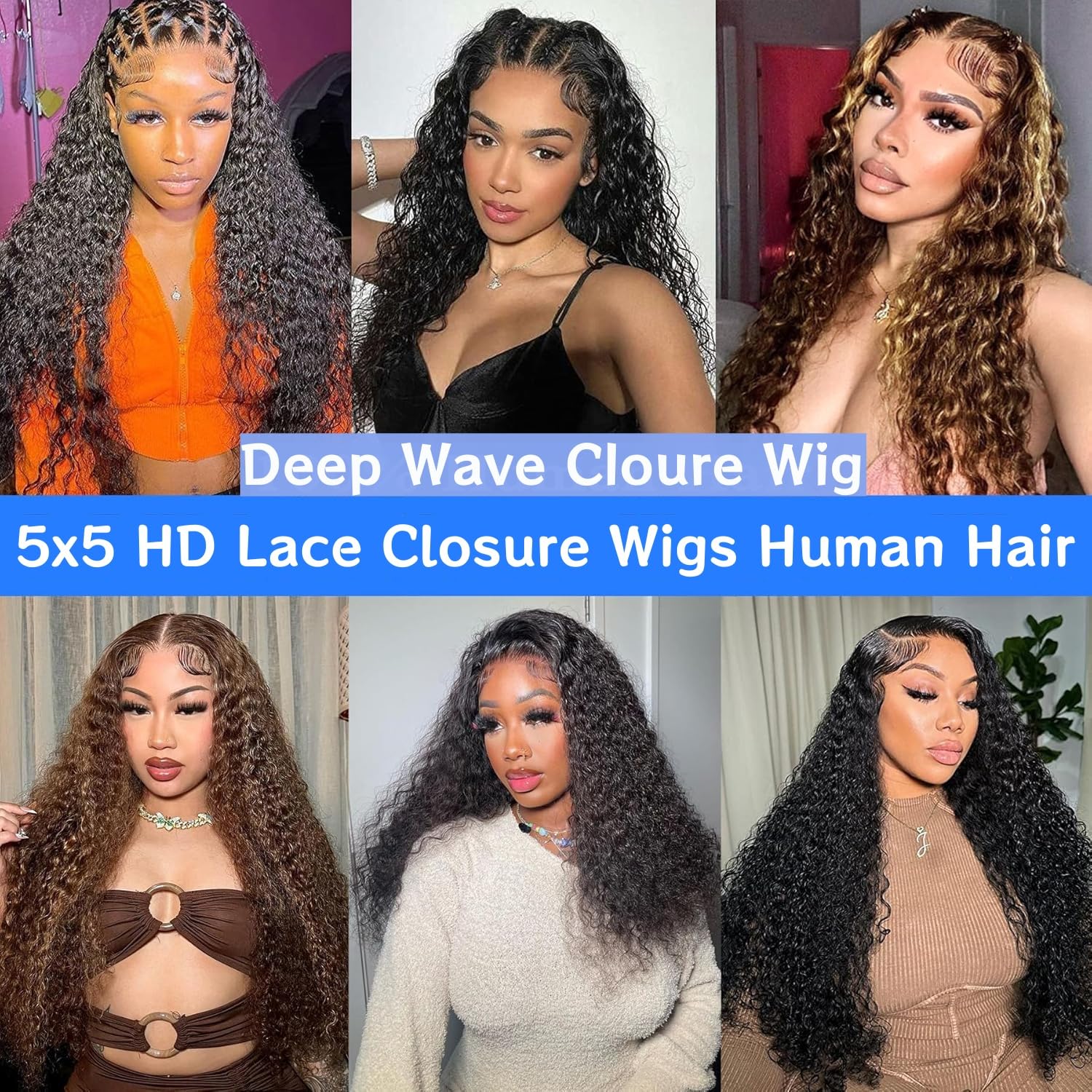 26 Inch Deep Wave 5x5 HD Lace Front Glueless Human Hair Wig 180% Density - Image 7
