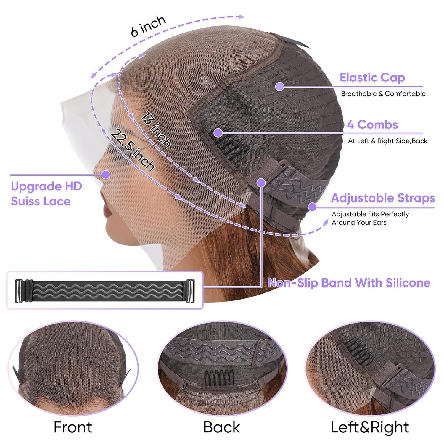 Chocolate Brown 13x6 HD Body Wave Human Hair Lace Front Wig 12 Inch 200 Density - Image 4