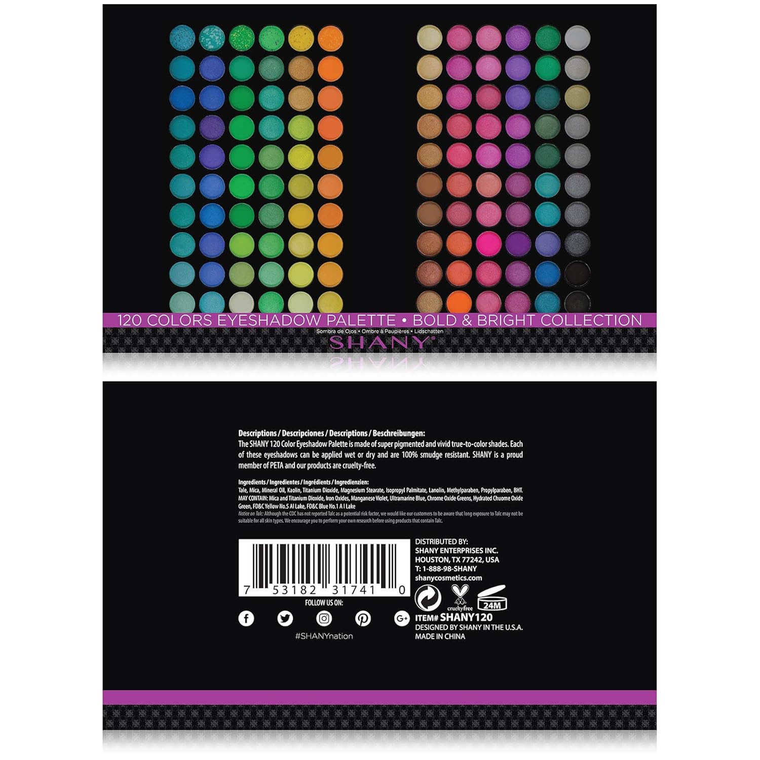 SHANY 120-Color Eyeshadow Palette Matte Shimmer Metallic Highly Pigmented New - Image 3