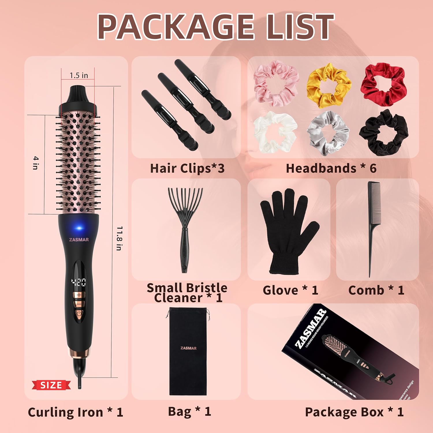 1.5-Inch Ceramic Thermal Brush with 10 Heat Settings for Quick Blowouts and Curls - Image 2