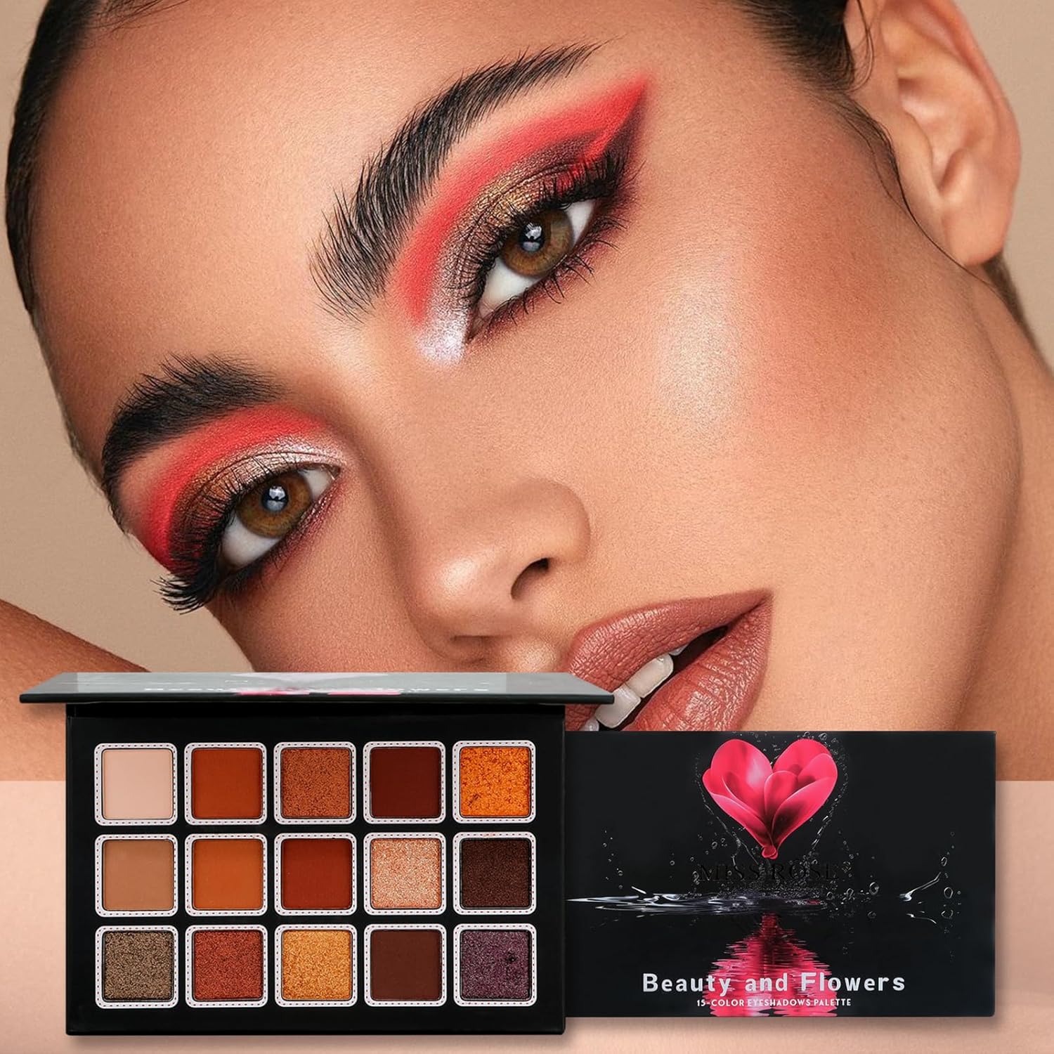 15-Color Waterproof Matte Shimmer Glitter Eyeshadow Palette for Glam Daily Looks - Image 6