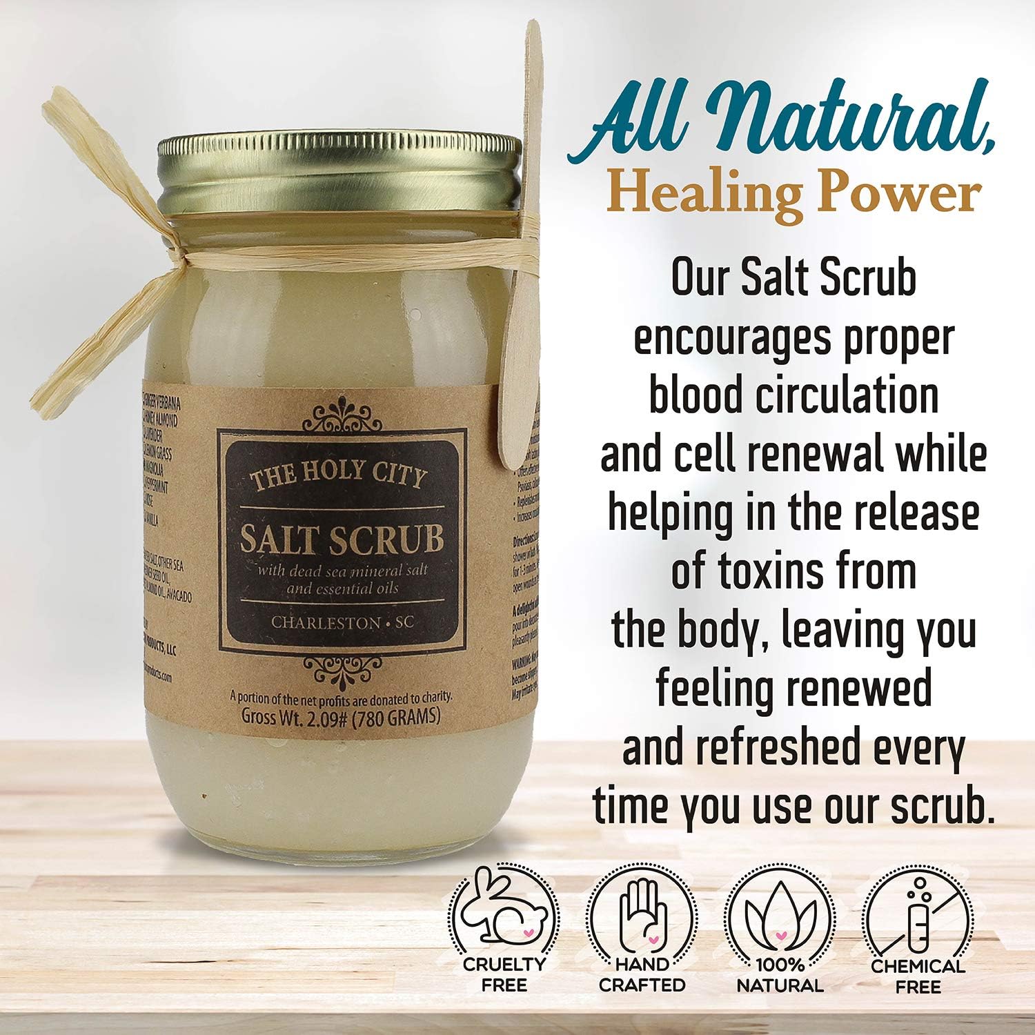 Pure Dead Sea Salt Exfoliating Body Scrub, 16 fl oz, for Hydrating Skin Care - Image 4