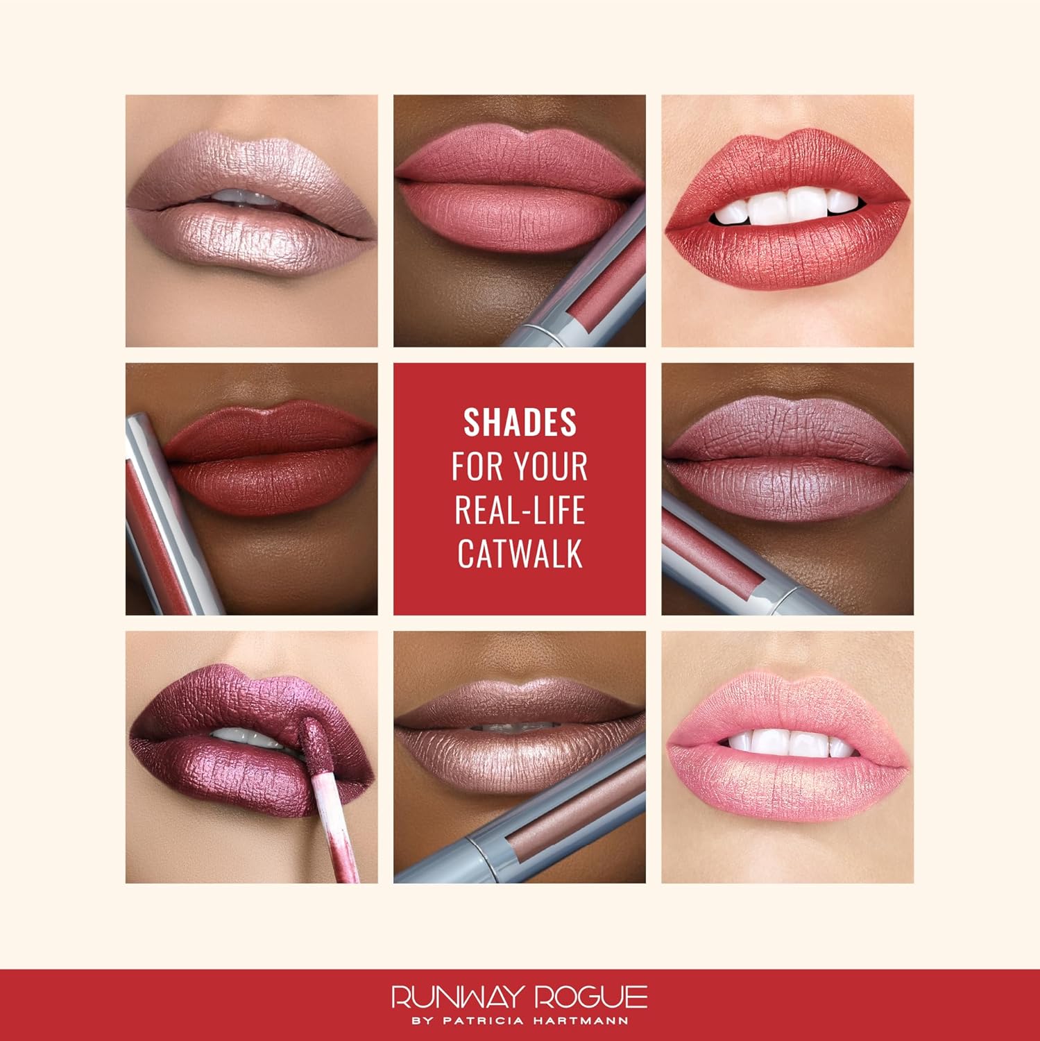Runway Rogue Pearl Glam Long Wear Shimmer Liquid Lipstick, Metallic Coral-Pink Lipstick with Silver and Gold Shimmer, ‘Starlet’ - Image 6