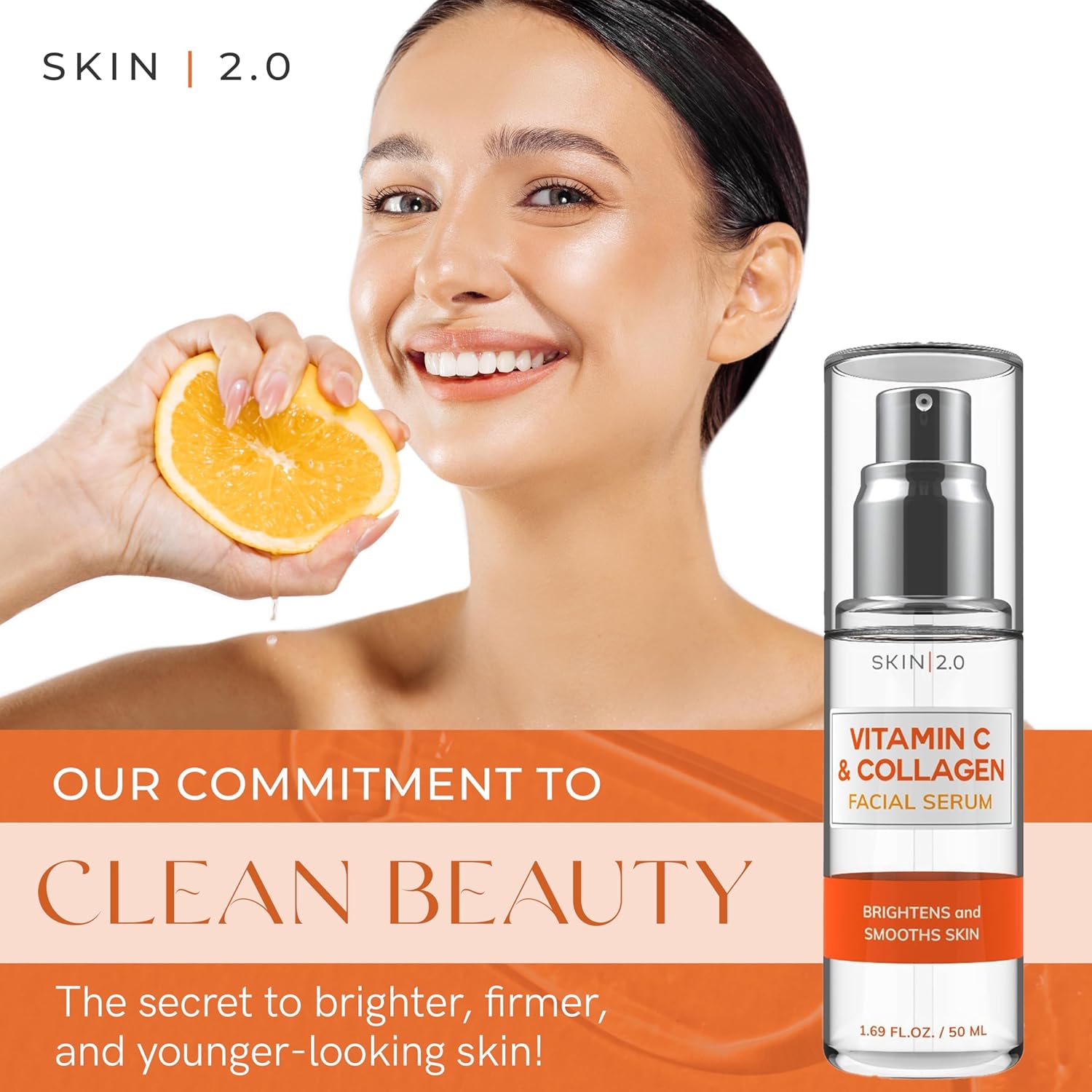 Vitamin C and Collagen Serum and Day Cream Set for Anti-Aging and Brightening, 1.69 Fl. oz - Image 2