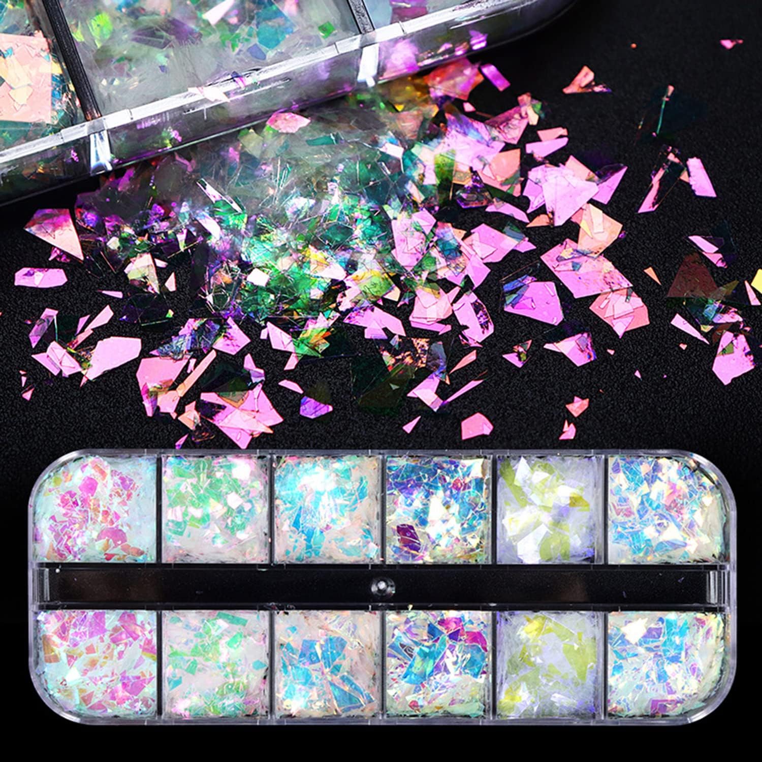 Iridescent Holographic Nail Art Glitter Flakes, Ultra Thin 3D Sequins for Manicure Decor - Image 4