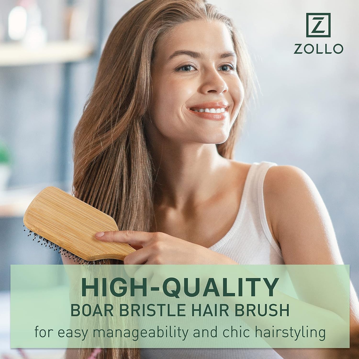 Boar Bristle Paddle Hair Brush for All Hair Types Wet and Dry Use Large - Image 8
