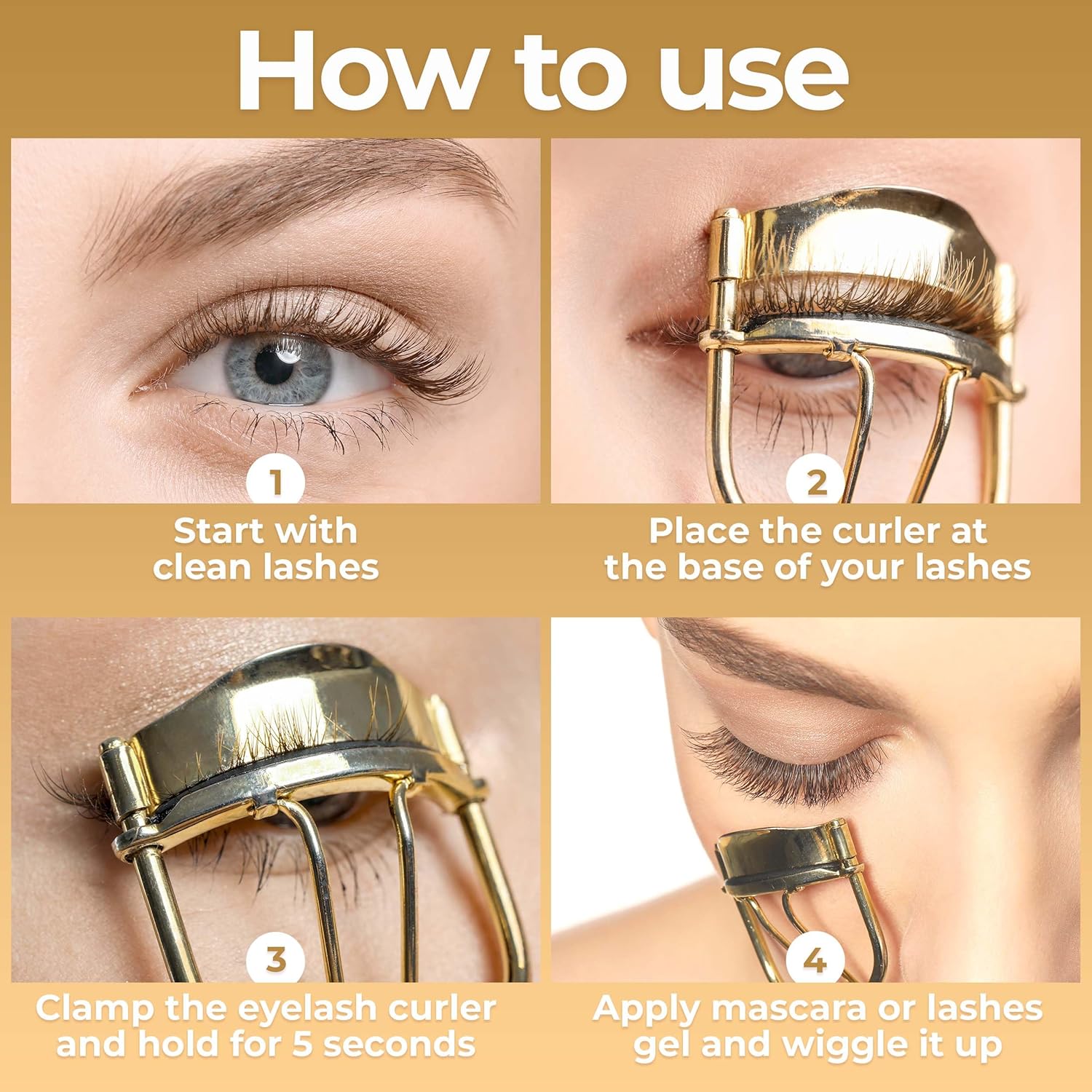 Gold Eyelash Curler Kit with 5 Refills for Perfectly Lifted Lashes - Image 6