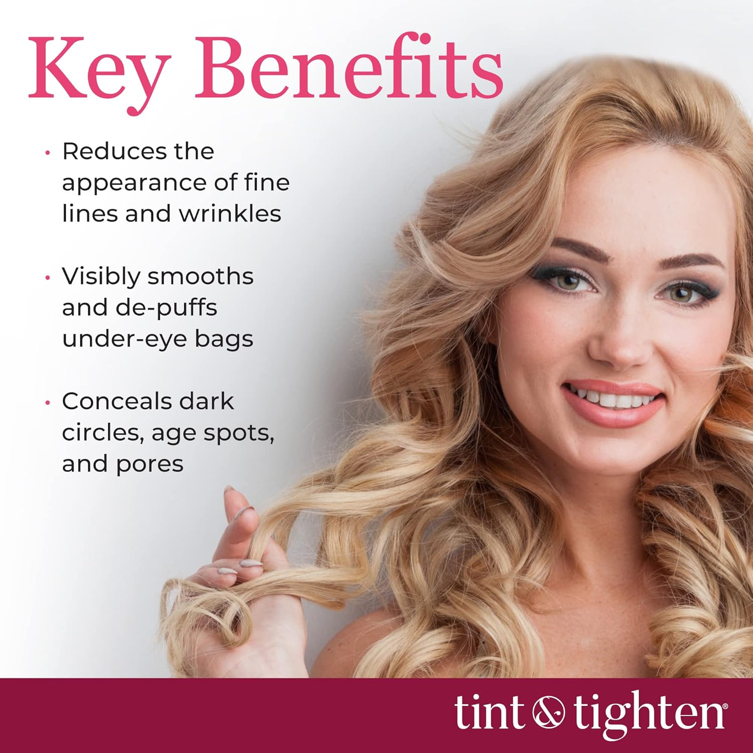 Tinted and Tightening Anti-Aging Eye Cream for Wrinkles, 0.5 oz, Smooths and Reduces Fine Lines - Image 2