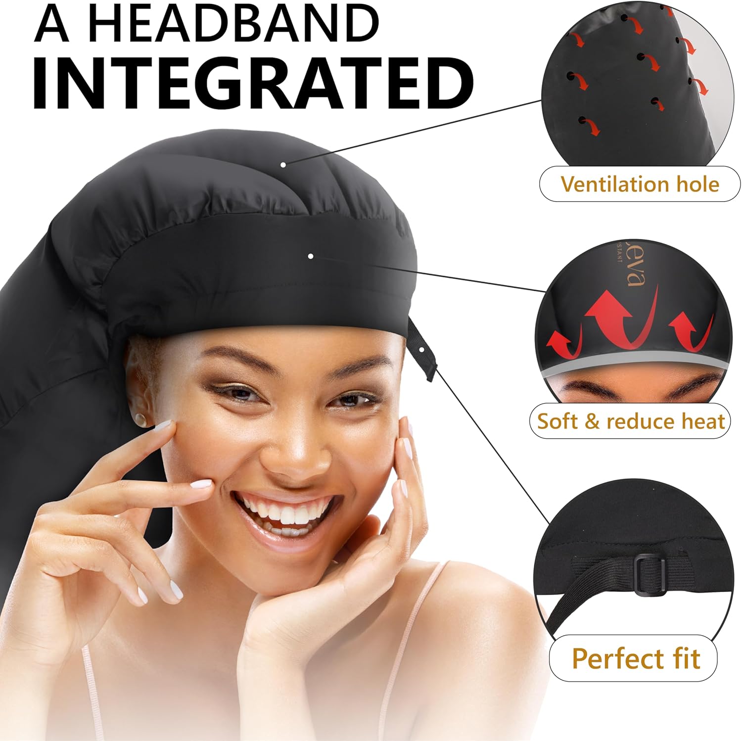 Adjustable Hooded Hair Dryer Bonnet with Headband for Faster Drying and Reduced Heat Exposure - Image 3