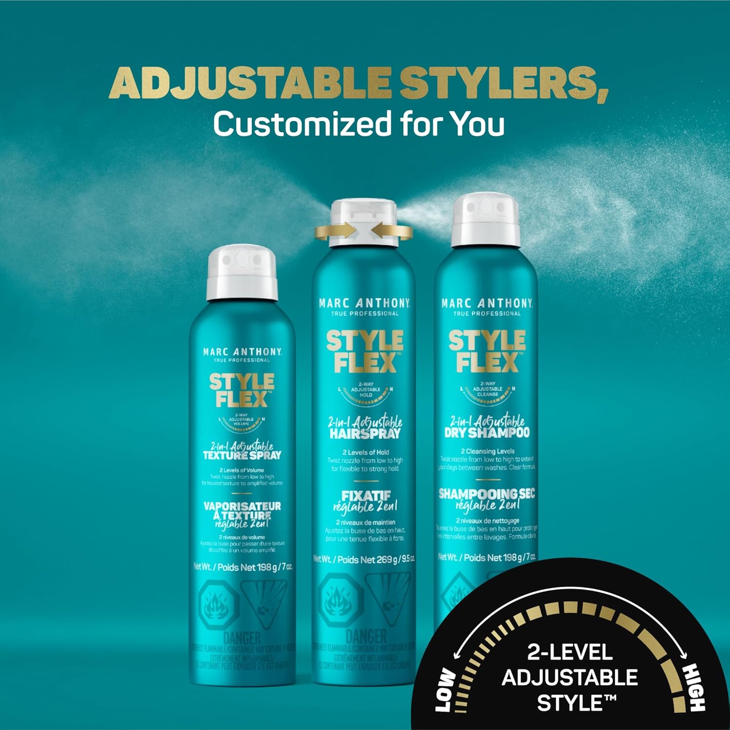 Marc Anthony 2-in-1 Dry Shampoo Spray for All Hair Colors, 7 oz, Adjustable Style - Image 7