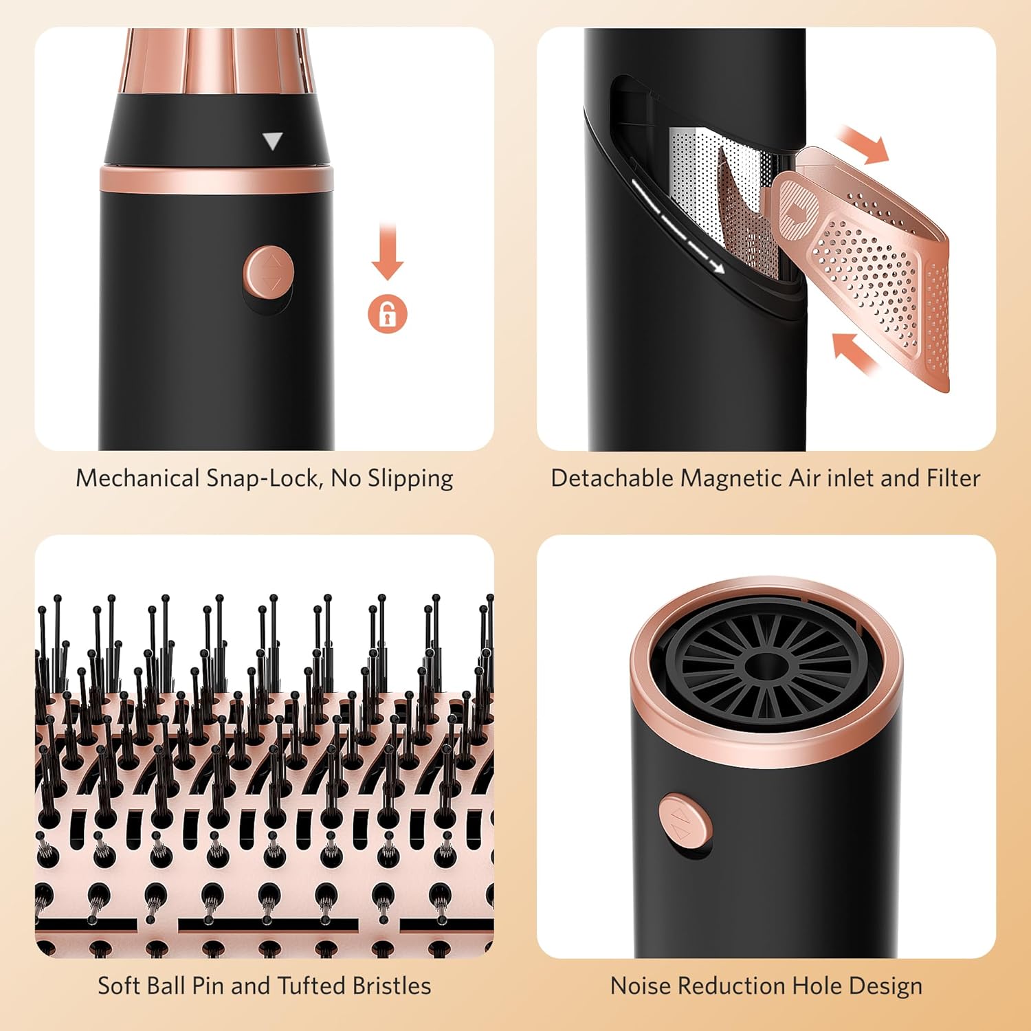 Hair Dryer Brush – 5-in-1 Hair Styler Set, Auto Air Wrap Curlers, Straightener, Frizz-Free Fast Drying, Volumizing, 110,000 RPM Blow Dryer with 200 Million Ions – Multi-Styler & Travel Case - Image 7