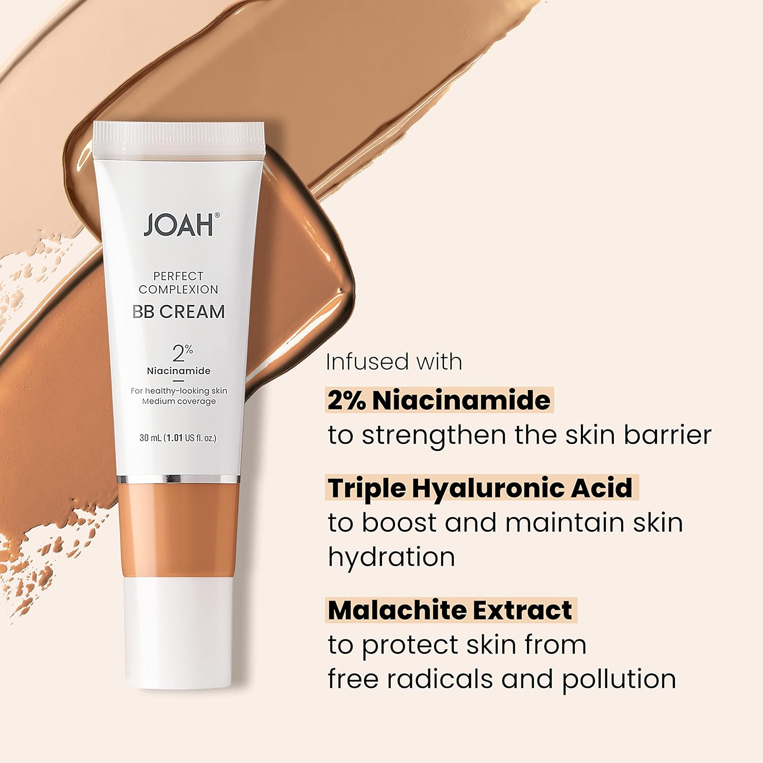 JOAH Beauty Perfect Complexion 1.5 oz BB Cream Fair Cool Undertones Hyaluronic Acid Niacinamide - Image 4