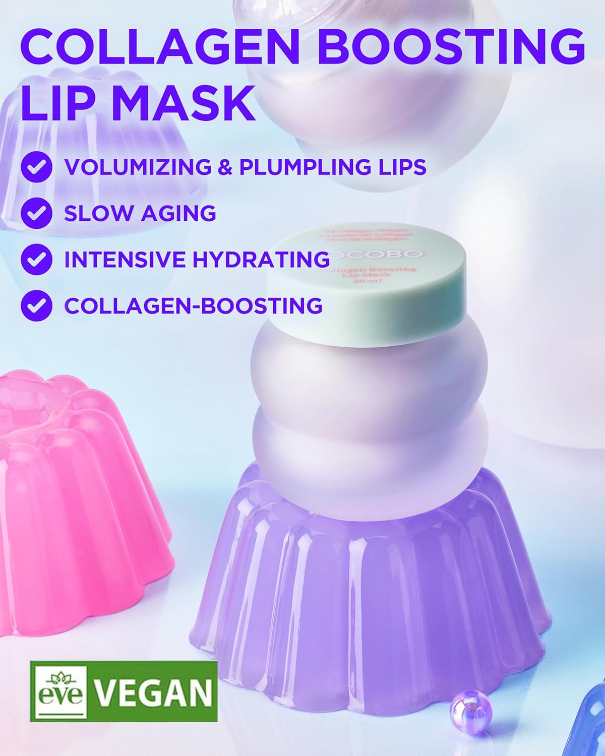 TOCOBO Collagen Boosting Overnight Lip Mask 0.5 oz with Olive Oil Lavender - Image 2