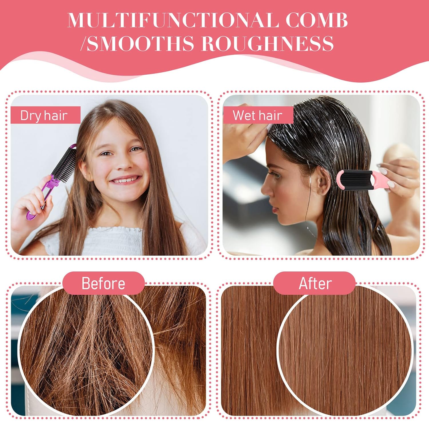 20 Portable Mini Folding Hair Brushes with Mirror Compact Collapsible Comb Set for Travel - Image 4