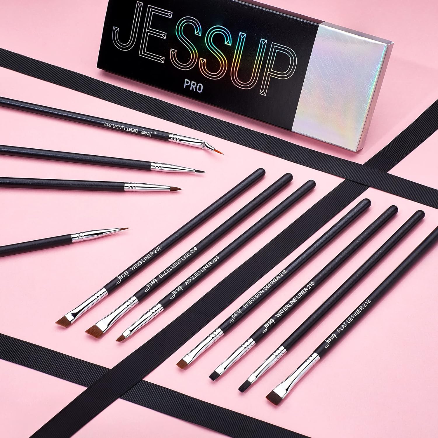 Jessup 11-Piece Eyeliner Brush Set for Precision Liner, Angled & Ultra Fine Tips - Image 7