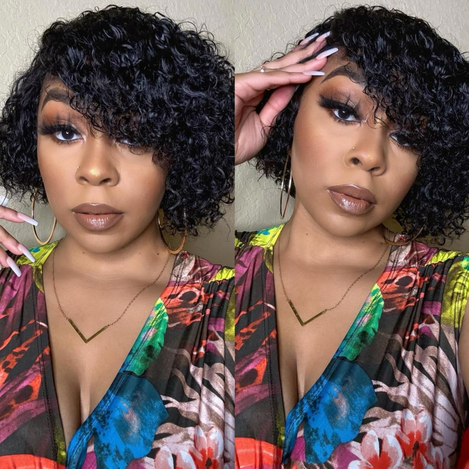 Short Deep Wave Curly Human Hair Pixie Cut Glueless Afro Wig for Black Women - Image 5