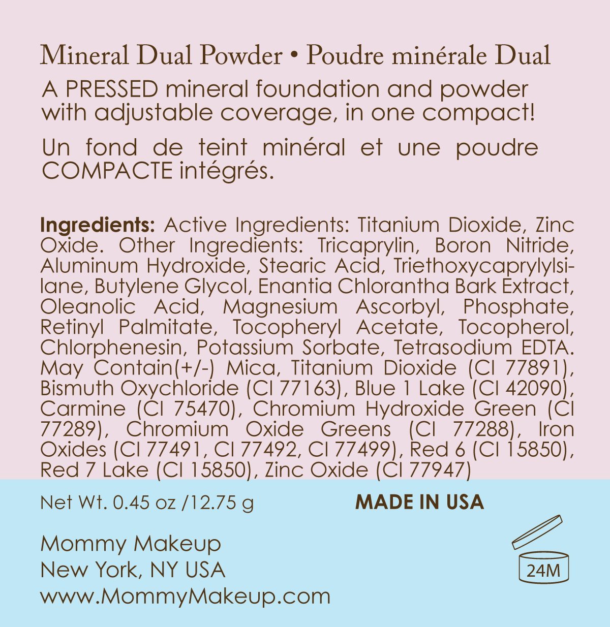 Mineral Dual Pressed Foundation SPF 15 Oil-Free, Talc-Free, Gluten-Free 0.45 oz Cuddle Light/Medium - Image 7