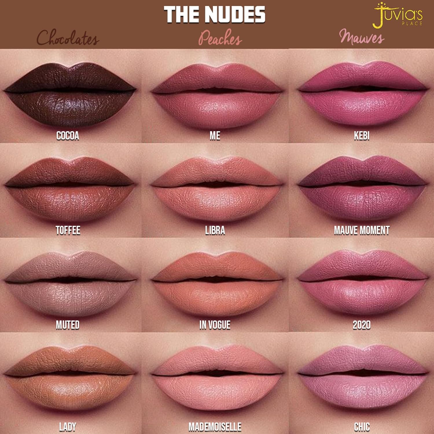 Juvia's Place Nude Velvety Matte Lipstick A Mauve Moment Creamy 0.12 oz - Image 9