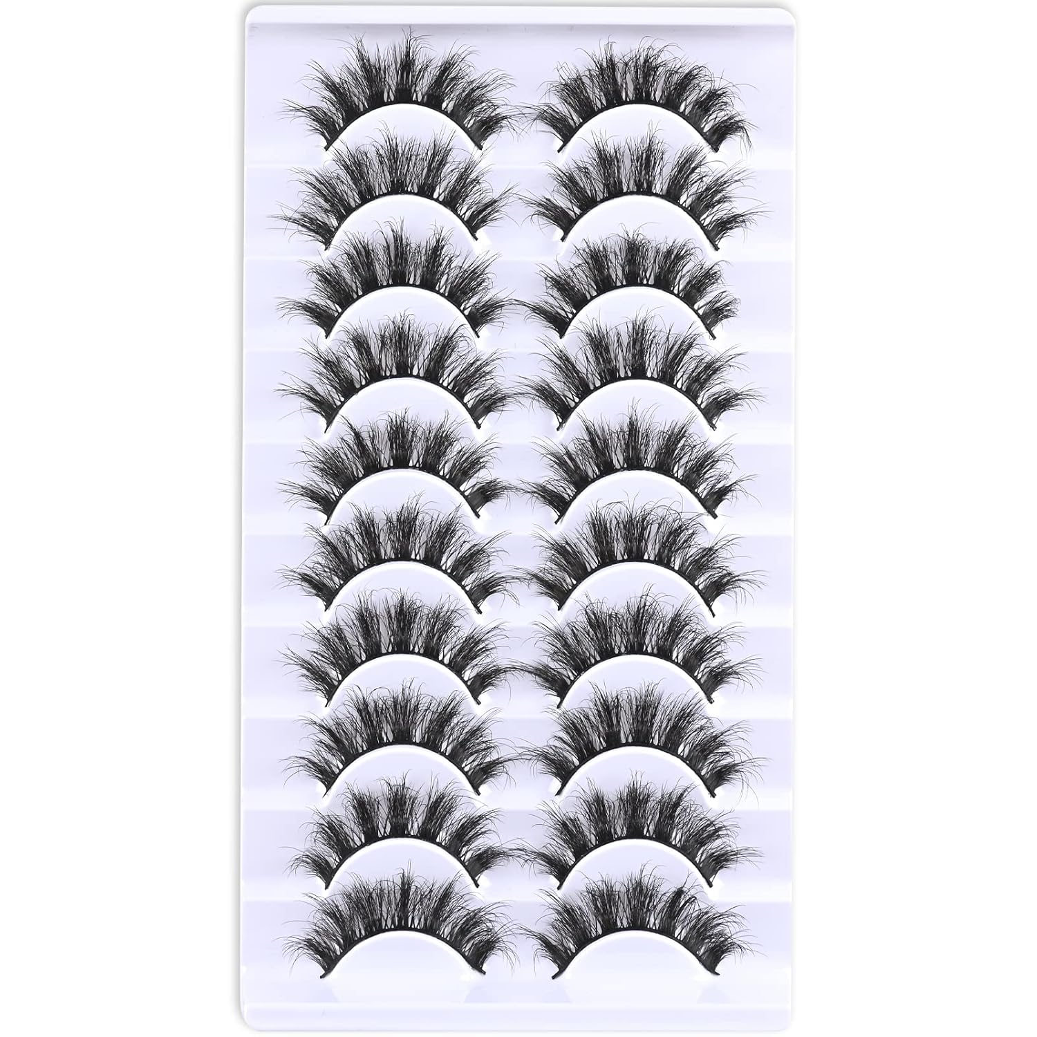 FARRED Natural Short Wispy Mink Volume False Eyelashes Pack of 10 Pairs - Image 8