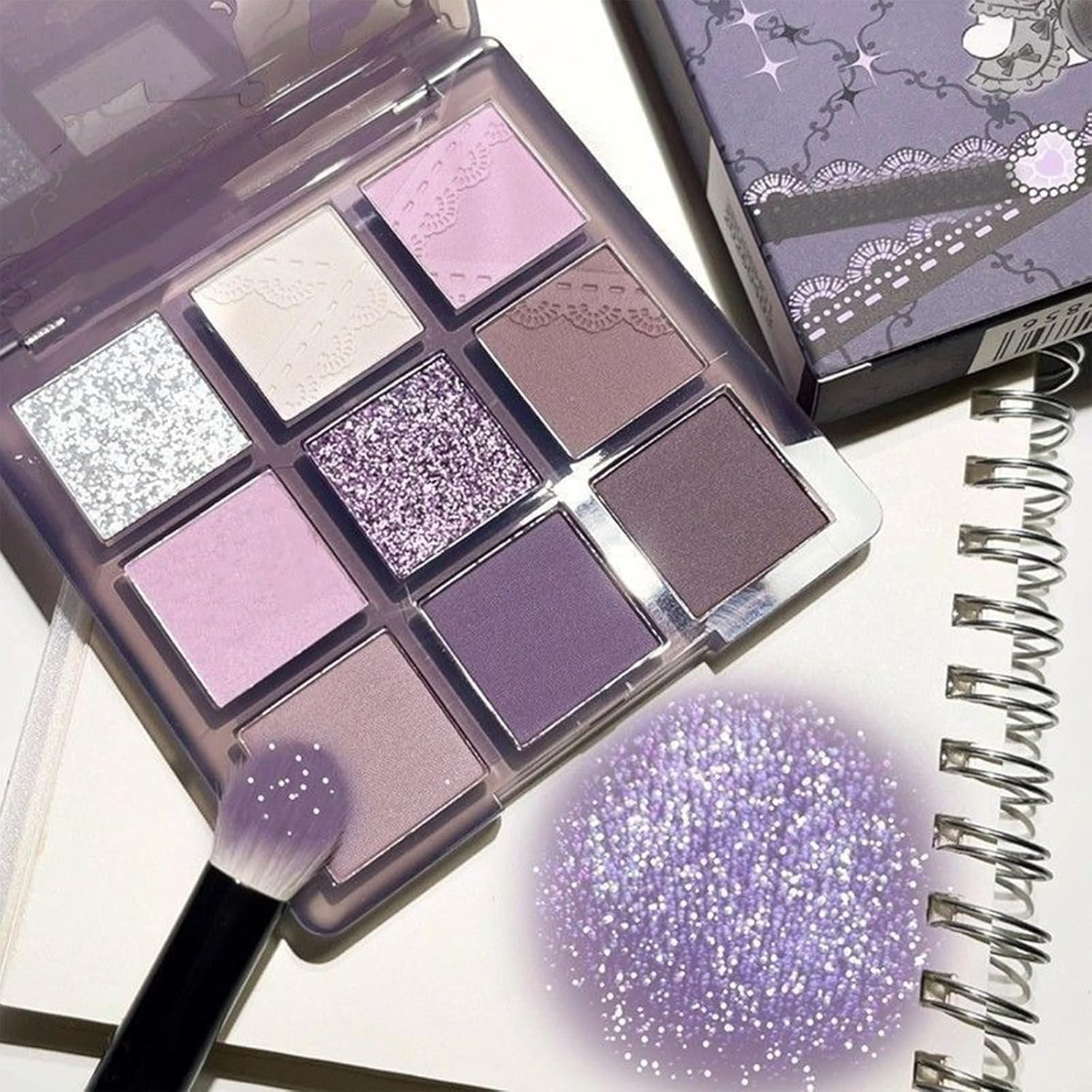 Erinde 9-Color Eyeshadow Palette with Matte, Shimmer, and Glitter - Waterproof Makeup - Image 7
