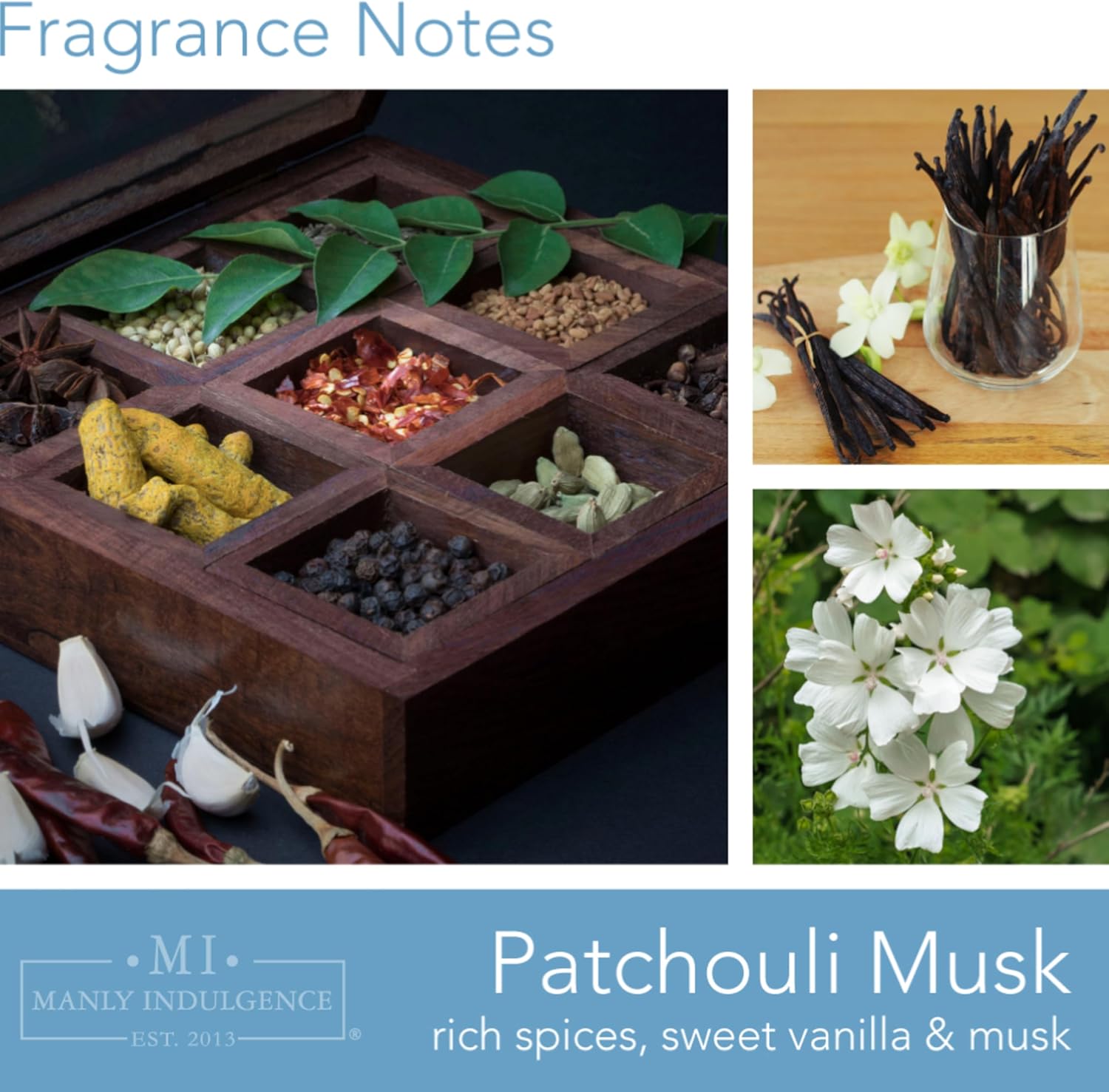 Manly Indulgence Patchouli Musk Scented Candle for Men, 15 oz, 2 Wick, 60 Hour Burn Time - Image 2