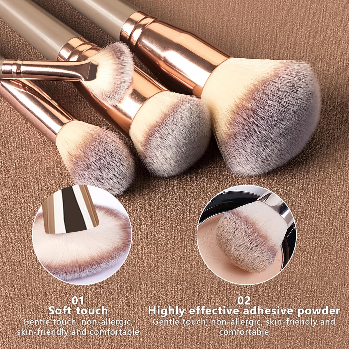 31-Piece Premium Synthetic Makeup Brush Set for Foundation, Powder, Eyes, Blush - Image 3