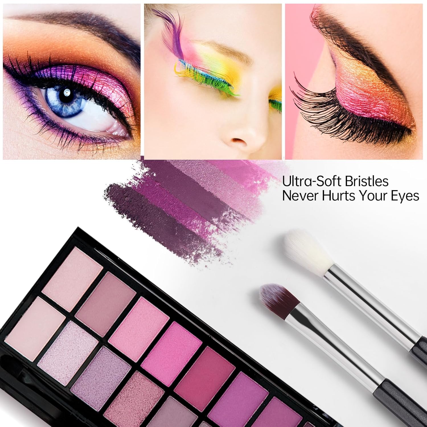 6-Piece Soft Hairs Eye Makeup Brush Set with Wood Handle for Eyeshadow Eyeliner - Image 5