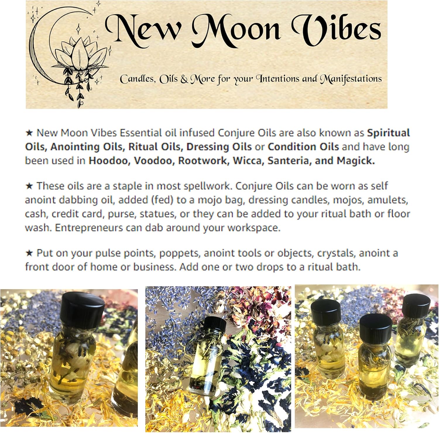 New Moon Vibes Fast Luck Oil 2 oz for Fortune Success and Favorable Outcomes - Image 6