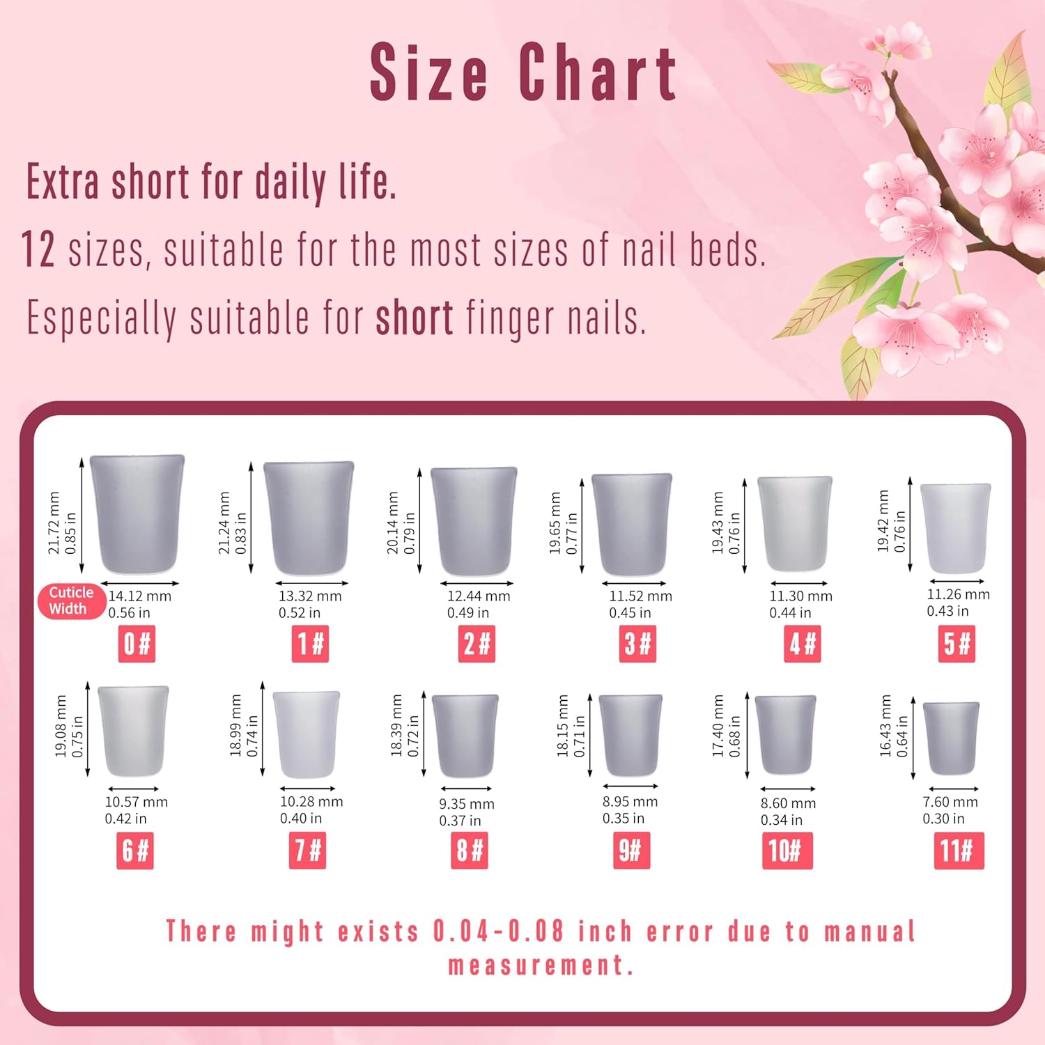 Duck Nail Tips Extra Short Full Cover Press On Nails 120 pcs 12 Sizes - Image 6
