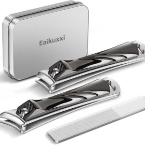 Nail Clipper Set, Premium Sharp Toenail Clippers & Fingernail Clipper, Nail Cutter, Nail Clippers for Adult Men Women Seniors, Black