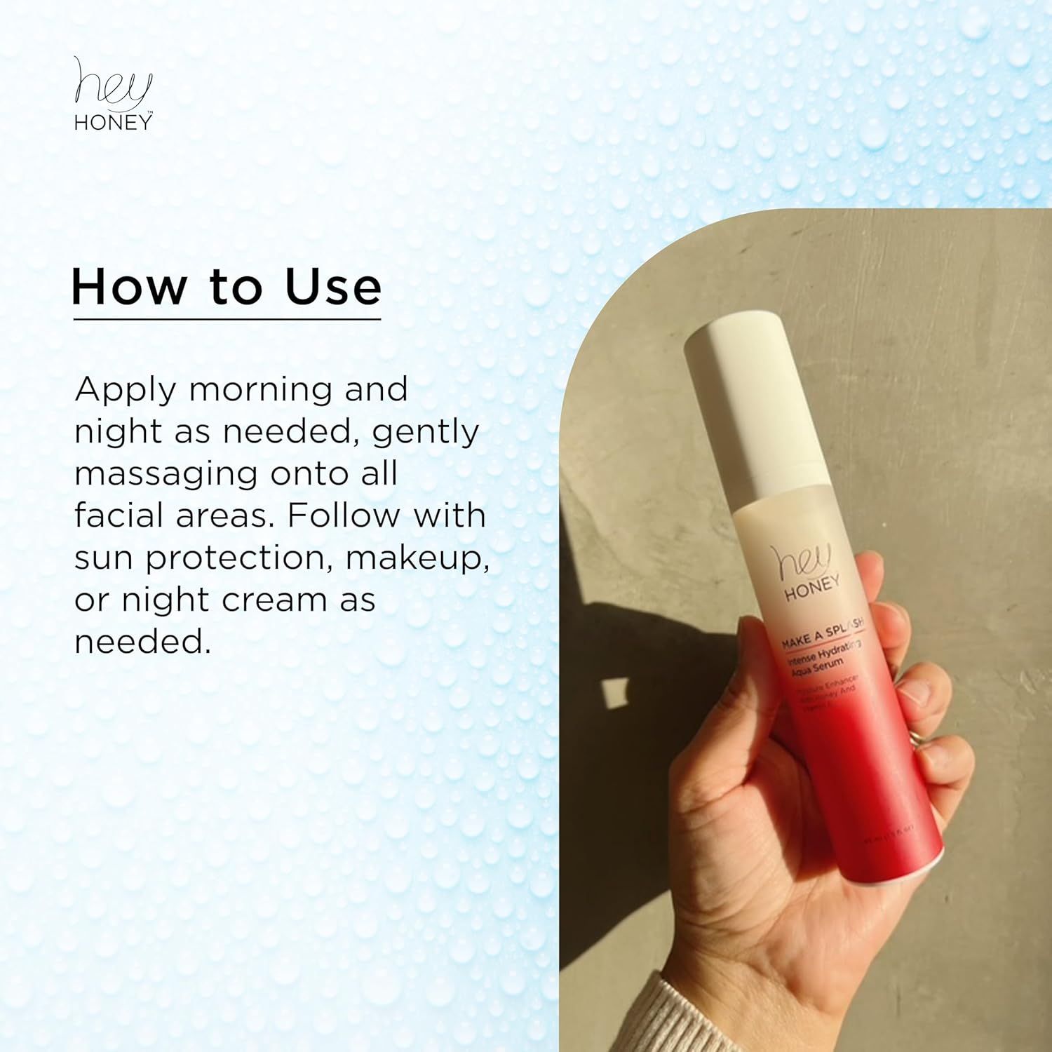 Hey Honey Skincare Make A Splash Intense Hydrating Niacinamide Aqua Face Serum 1.5 Oz for Anti-aging - Image 6