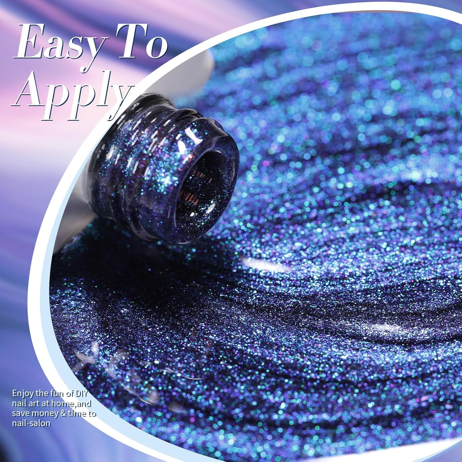 Born Pretty 15ml Chameleon Blue Purple Glitter Gel Nail Polish for Long-Lasting DIY Manicure - Image 3