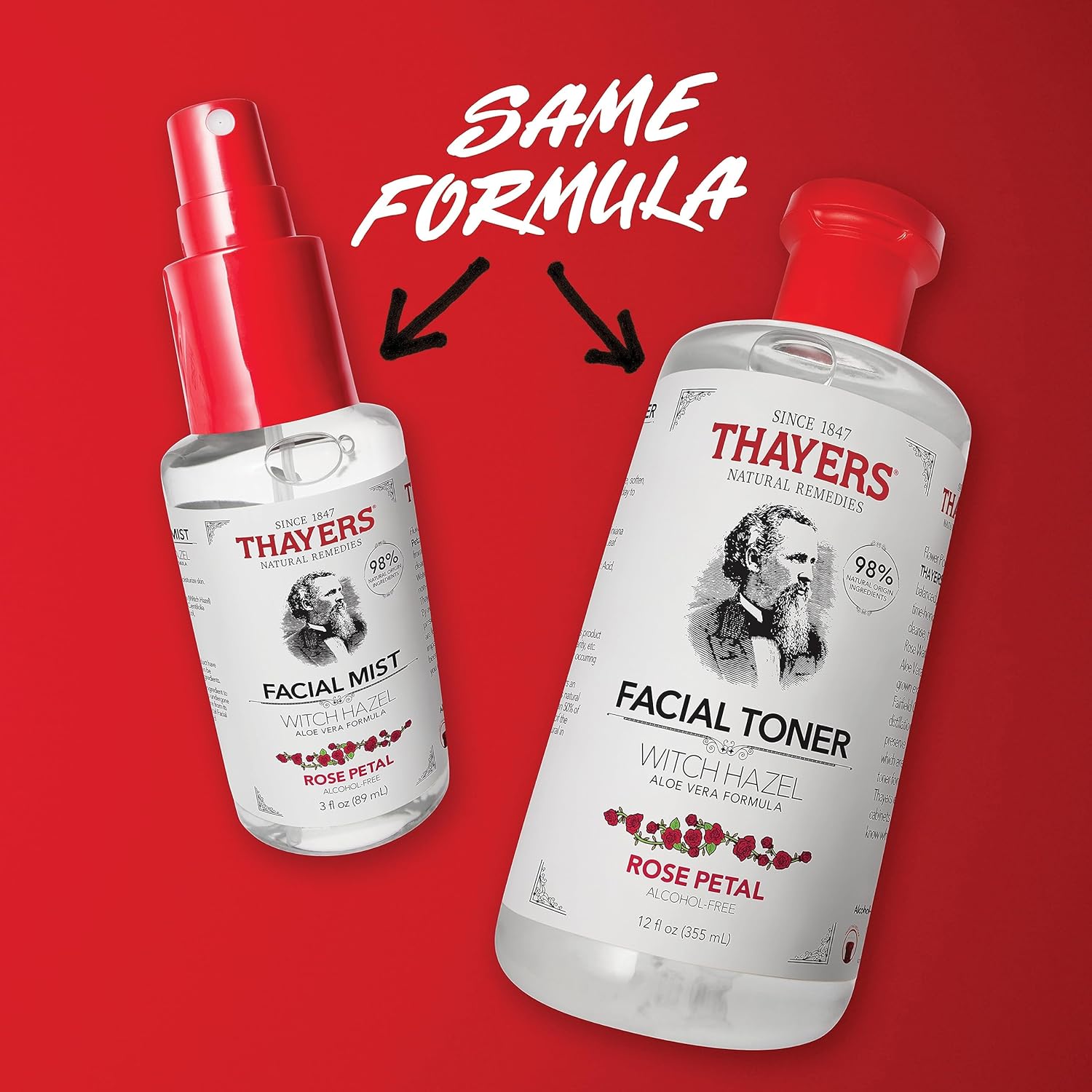 Thayers Alcohol-Free Rose Petal Witch Hazel Facial Mist Toner with Aloe Vera, 3 oz Trial Size for All Skin Types - Image 3