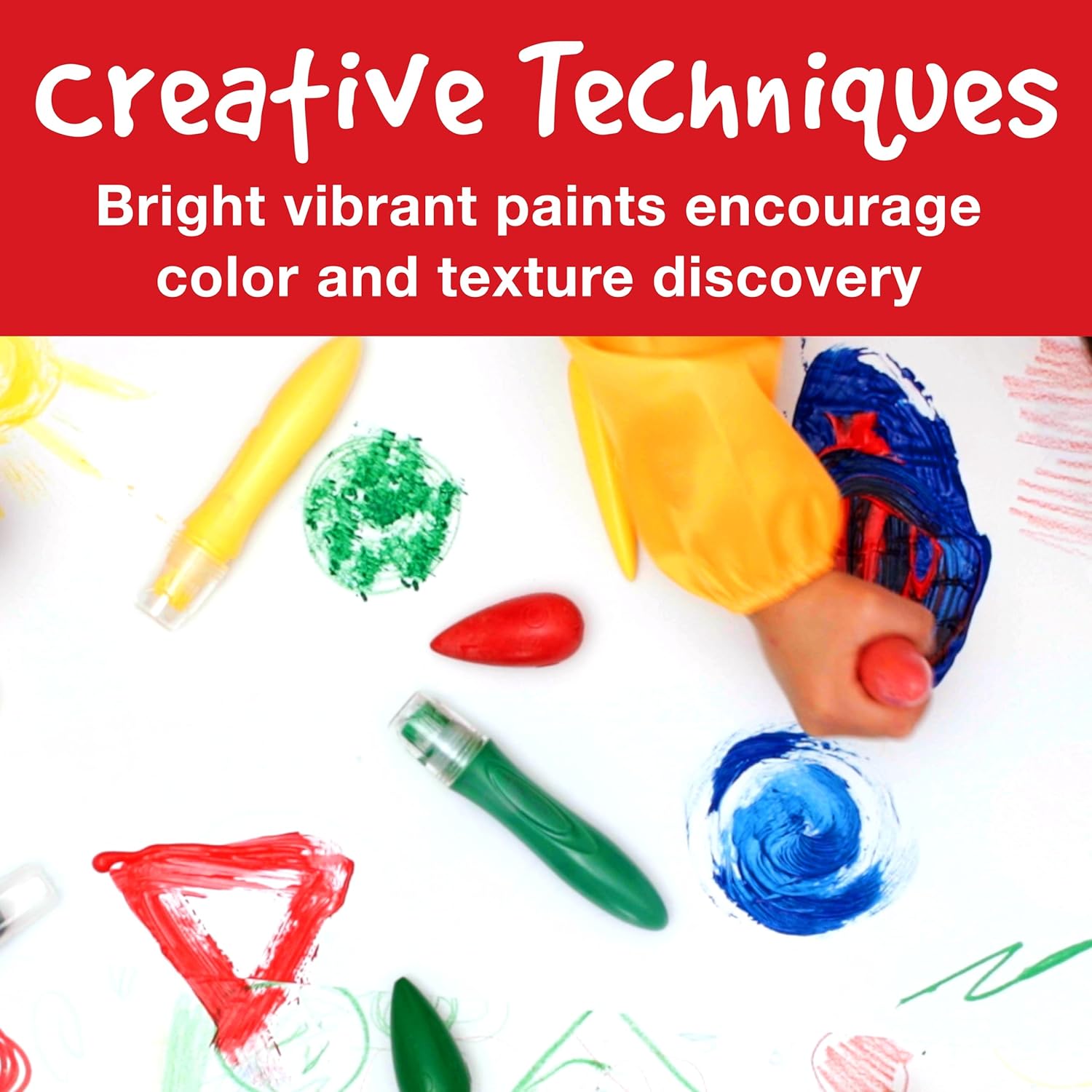 Faber-Castell Jumbo Squeezing Paint Brushes Set, 6 Washable Non-Toxic Colors for Kids - Image 7