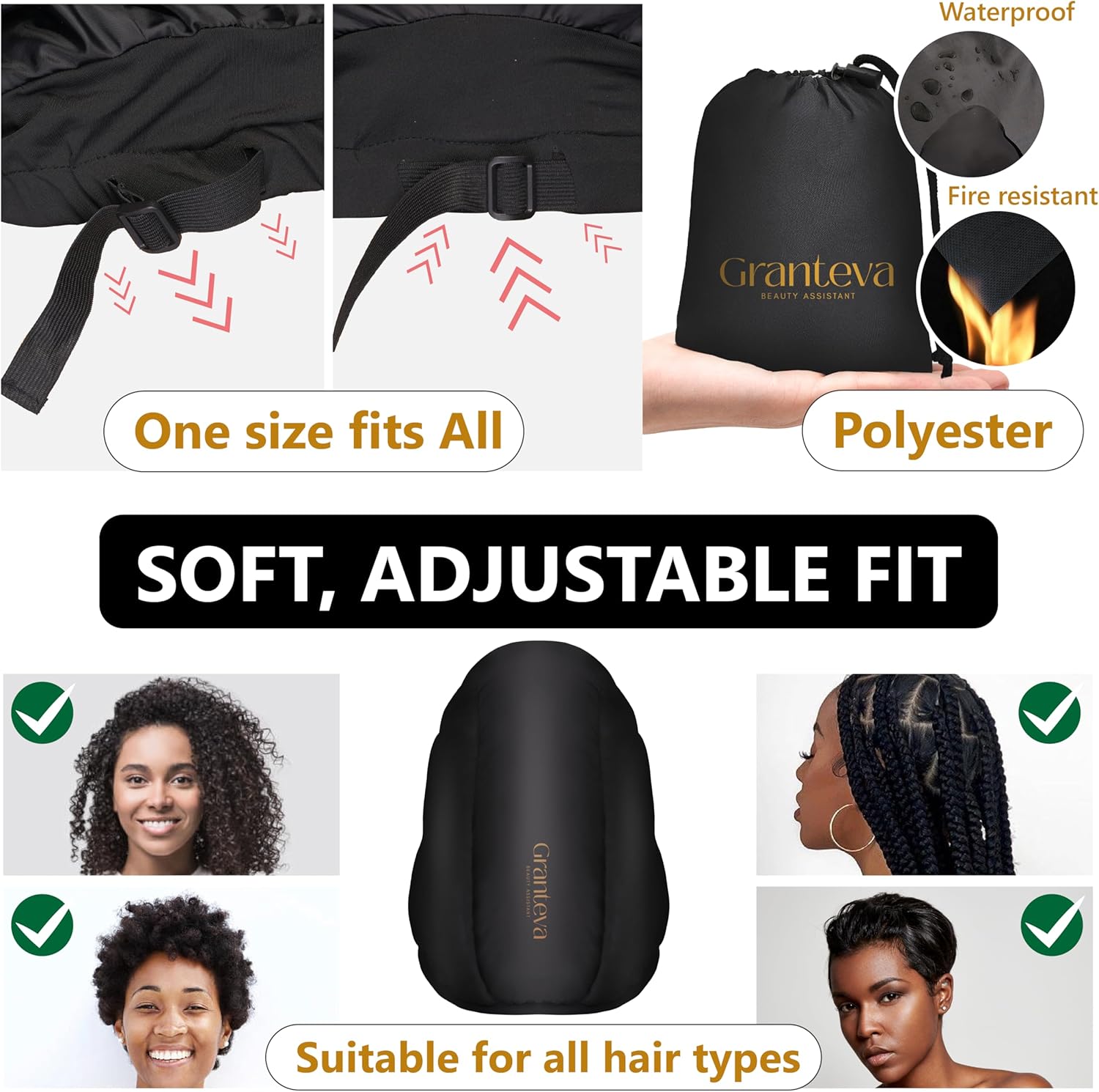 Adjustable Hooded Hair Dryer Bonnet with Headband for Faster Drying and Reduced Heat Exposure - Image 5