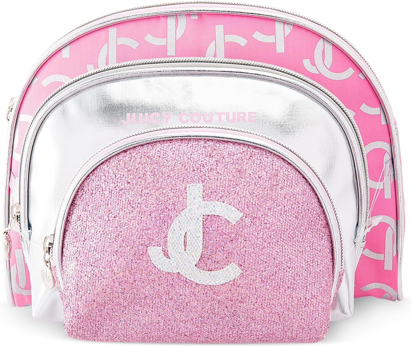 Juicy Couture Women's Pink Sparkle 4-Piece Cosmetic Travel Bag Set - Image 2