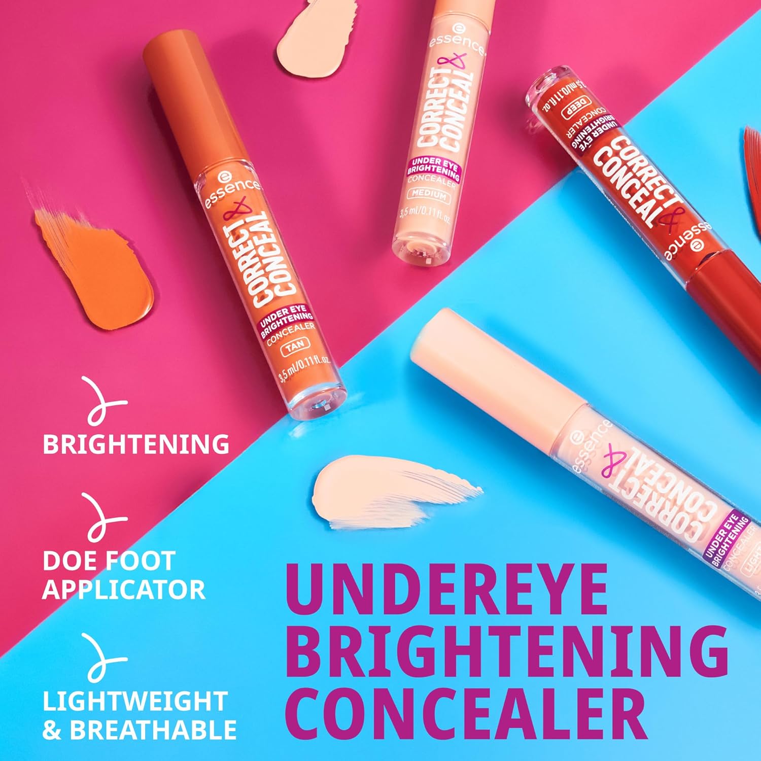 Essence Correct & Conceal Tan 30ml Lightweight Vegan Cruelty Free Under Eye Brightening Concealer - Image 4