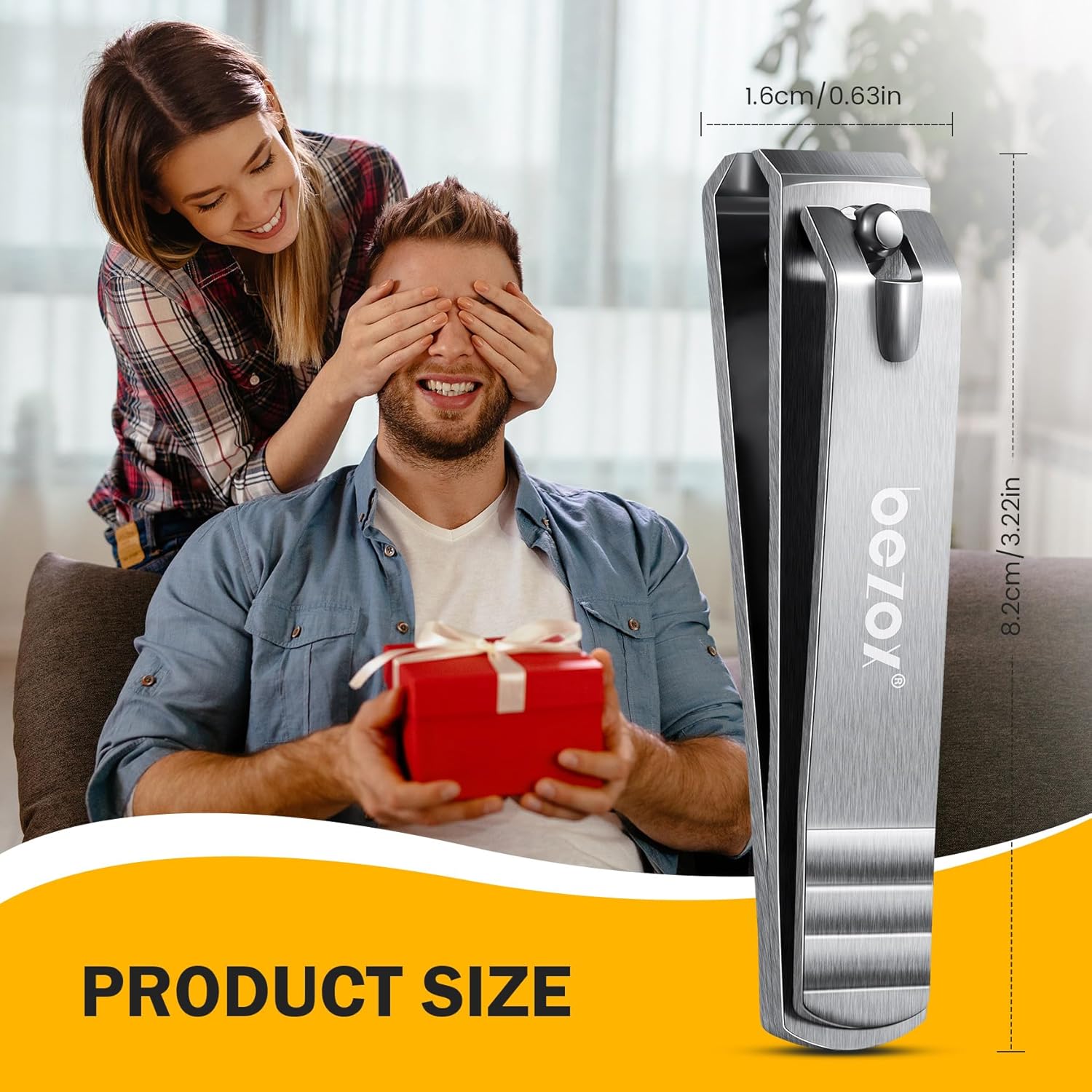 BEZOX Heavy Duty Stainless Steel Straight Blade Thick Toenail Clippers - Silver - Image 7