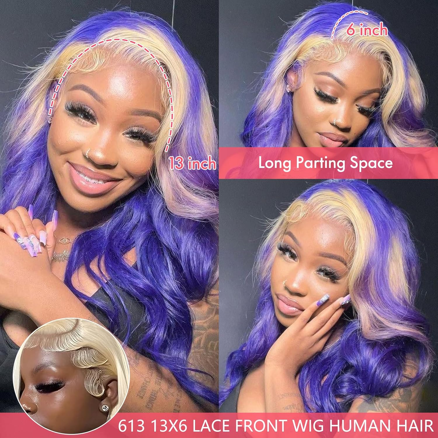 30 Inch 613 Blonde Body Wave Human Hair Lace Front Wig 200 Density Pre Plucked 13x6 - Image 3